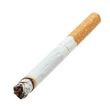 single tobacco cigarette isolated on transparent background