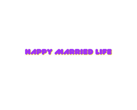 Happy married life text vector design . this image is isolated in amazing background.