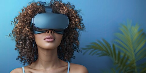 Experience a breakthrough in mental well-being through a serene virtual reality therapy environment against a calming blue backdrop.