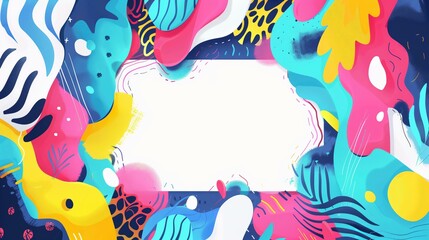 Fototapeta premium Frame, background for presentation, poster, colorful shapes forms