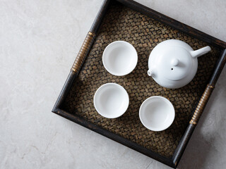 Traditional tea in porcelain cup