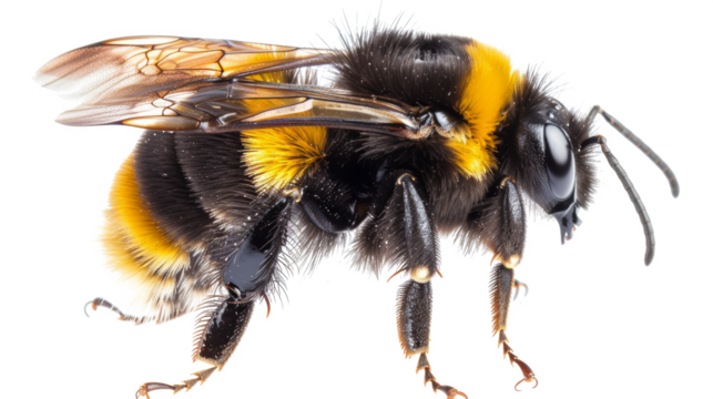 Bumblebee isolated on transparent background.