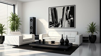 elegant black and white interior