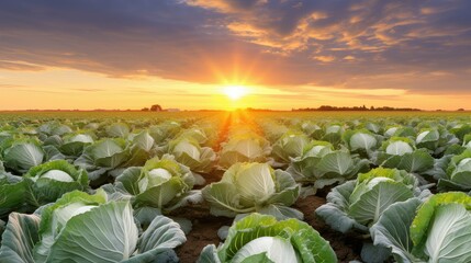 sungolden white cabbage vegetable - obrazy, fototapety, plakaty