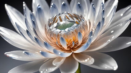 white shiny crystal flower
