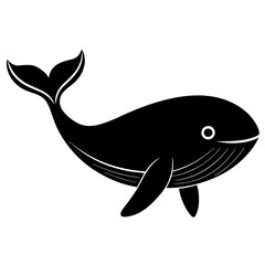 Simple whale Silhouette Vector logo Art, Icons, and Graphics vector illustration