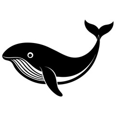 Simple whale Silhouette Vector logo Art, Icons, and Graphics vector illustration