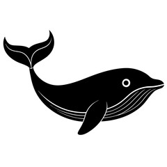 Simple whale Silhouette Vector logo Art, Icons, and Graphics vector illustration