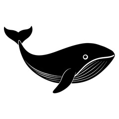 Simple whale Silhouette Vector logo Art, Icons, and Graphics vector illustration