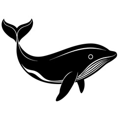 Simple whale Silhouette Vector logo Art, Icons, and Graphics vector illustration