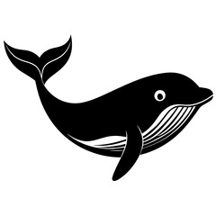 Fototapeta premium Simple whale Silhouette Vector logo Art, Icons, and Graphics vector illustration