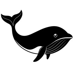 Simple whale Silhouette Vector logo Art, Icons, and Graphics vector illustration