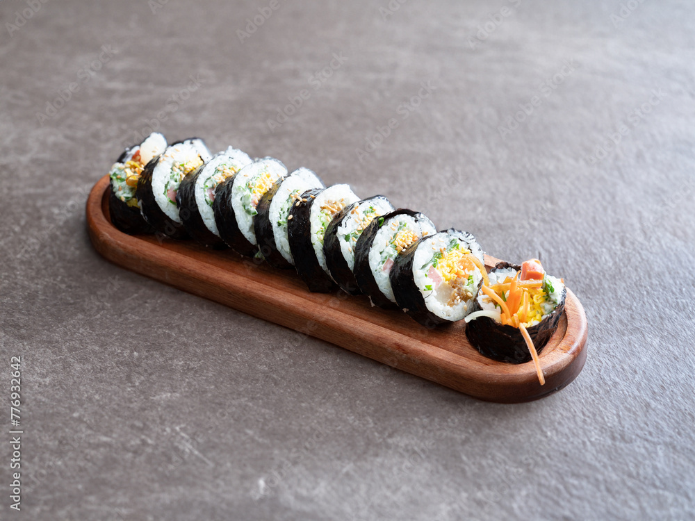 Canvas Prints ,gimbap, korean rice roll dish