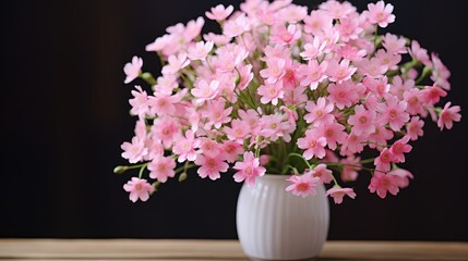 Obraz na płótnie Canvas vase tiny pink flowers