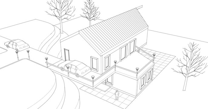 sketch of house