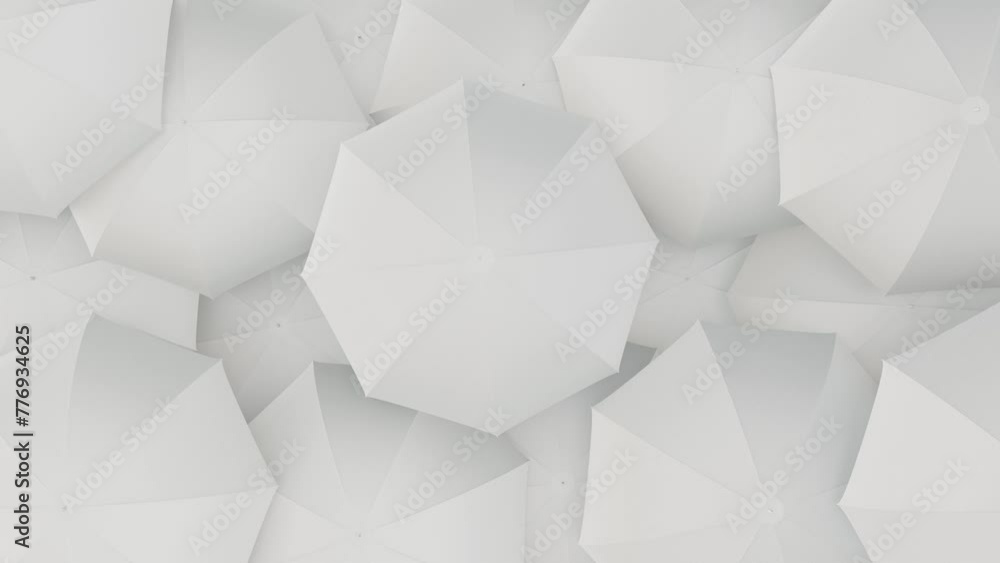 Aufkleber realistic looping 3d animation of the spinning white umbrellas rendered in uhd as motion background