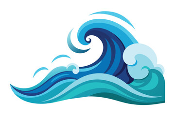 Sea waves vector design vector illustration isolated on white background