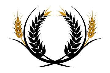 Exquisite silhouette of golden wheat. A collection of meticulously crafted corn vector symbols, elegantly isolated on a pristine white background