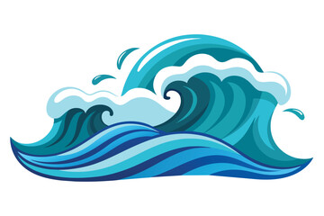 Sea waves vector design vector illustration isolated on white background
