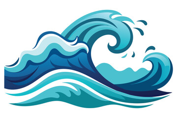 Sea waves vector design vector illustration isolated on white background