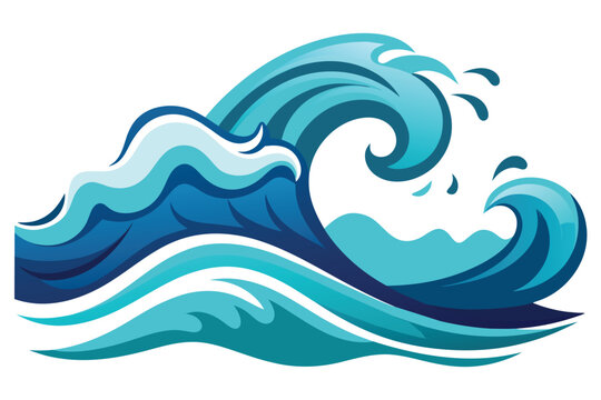 recommend clip art: Sea waves vector design vector illustration isolated on white background