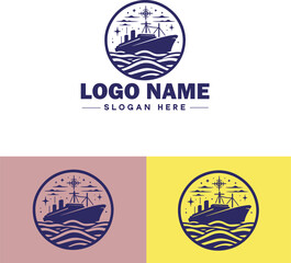 ship sea shipping cargo cruise ocean ship boat logo icon vector for business app silhouette logo template