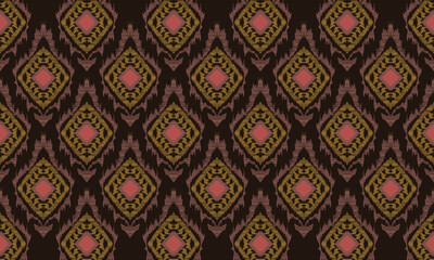 Hand draw Ikat floral paisley embroidery.geometric ethnic oriental pattern traditional.Aztec style abstract vector illustration.great for textiles, banners, wallpapers, wrapping vector.
