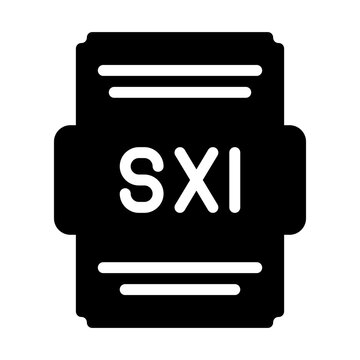 sxi file icon solid style. Spreadsheet file type, extension, format icons. Vector Illustration