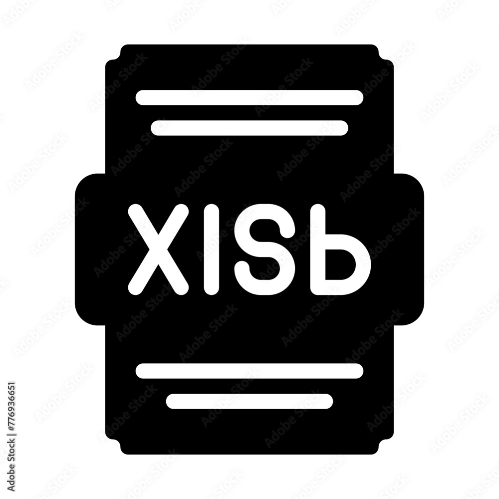 Poster xlsb file icon solid style. spreadsheet file type, extension, format icons. vector illustration
