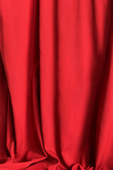 Red fabric drapery