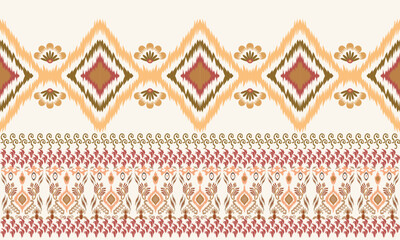 Hand draw Ikat floral paisley embroidery on white background.geometric ethnic oriental pattern traditional.great for textiles, banners, wallpapers, wrapping vector.