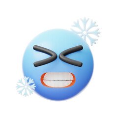 3D illustration of cold. 3d emoji