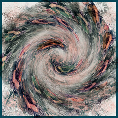 swirling abstract scarf pattern design with swirl watercolor effect, background