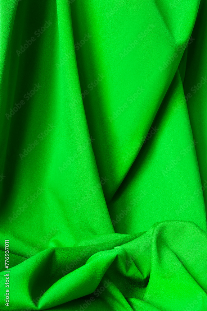 Wall mural Green silk drapery