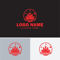 ship sea shipping cargo cruise ocean ship boat logo icon vector for business app silhouette logo template