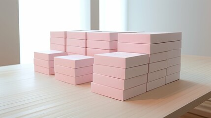 stack pink business cards