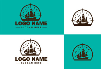 ship sea shipping cargo cruise ocean ship boat logo icon vector for business app silhouette logo template