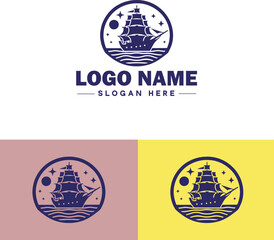 ship sea shipping cargo cruise ocean ship boat logo icon vector for business app silhouette logo template