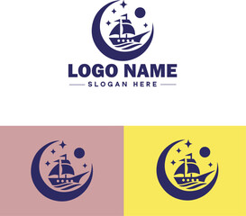 ship sea shipping cargo cruise ocean ship boat logo icon vector for business app silhouette logo template