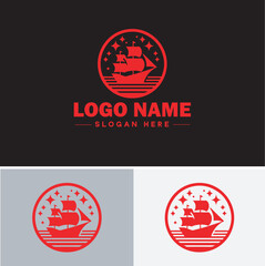 ship sea shipping cargo cruise ocean ship boat logo icon vector for business app silhouette logo template