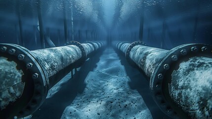 nord stream gas pipe under water 