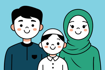 Hand-Drawn Vector Cartoon Illustration Portraying Togetherness