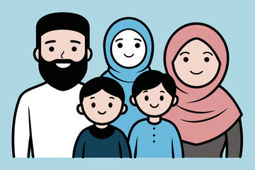 Hand-Drawn Vector Cartoon Illustration Portraying Togetherness