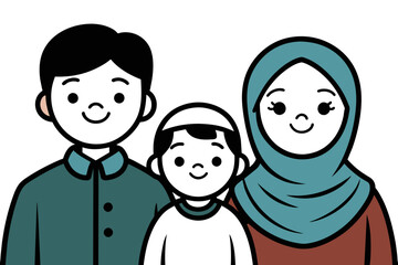 Hand-Drawn Vector Cartoon Illustration Portraying Togetherness