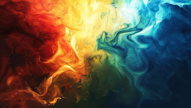 Abstract watercolor background with blue, yellow, orange and green colors