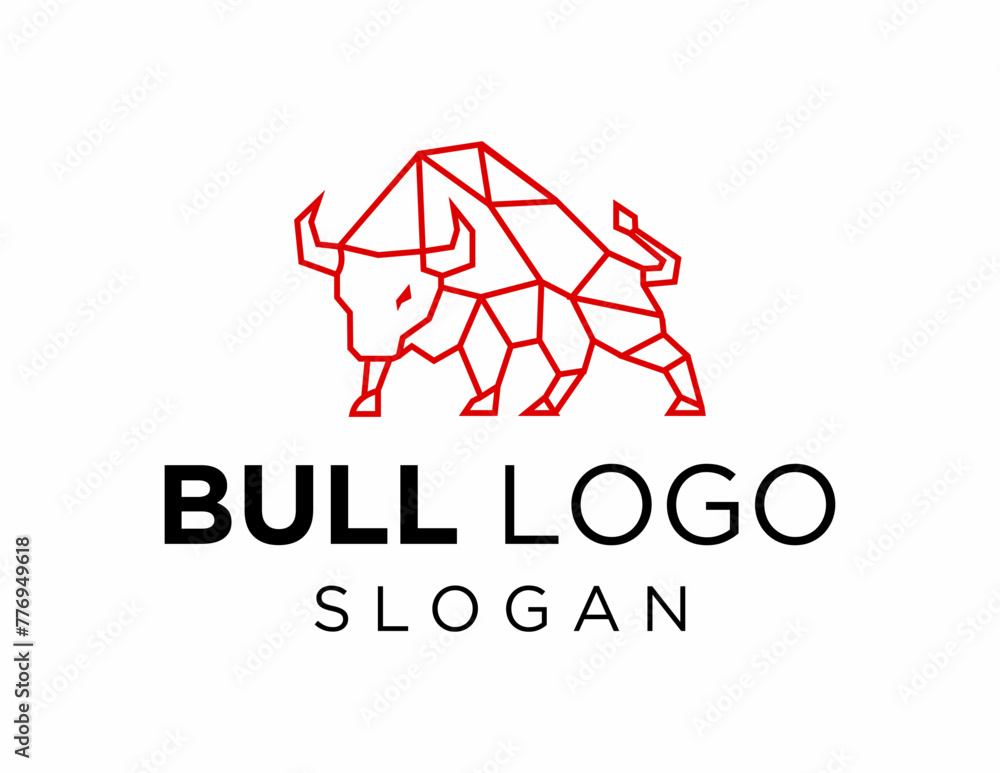 Poster logo design about bull on a white background. made using the coreldraw application.