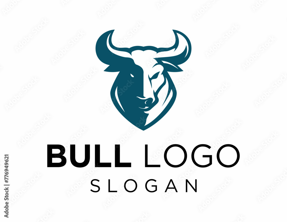 Poster logo design about bull on a white background. made using the coreldraw application.