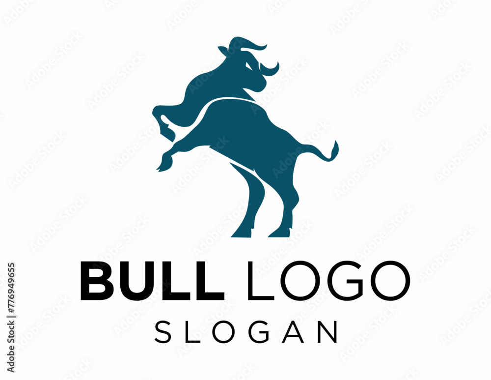 Poster logo design about bull on a white background. made using the coreldraw application.