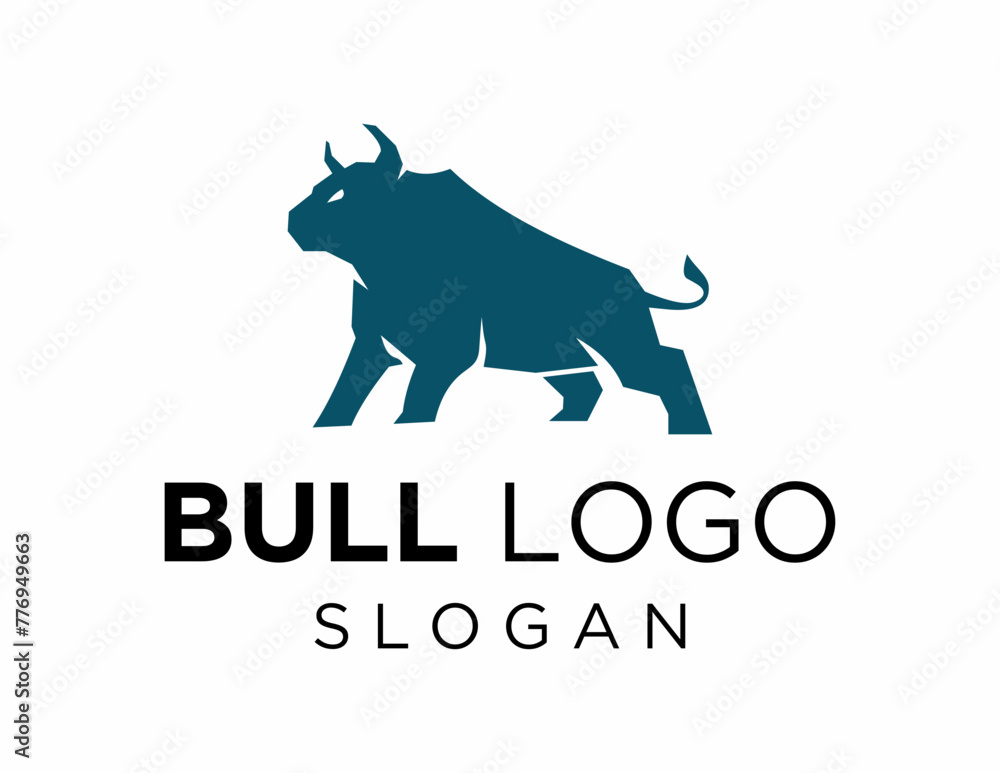 Poster logo design about bull on a white background. made using the coreldraw application.