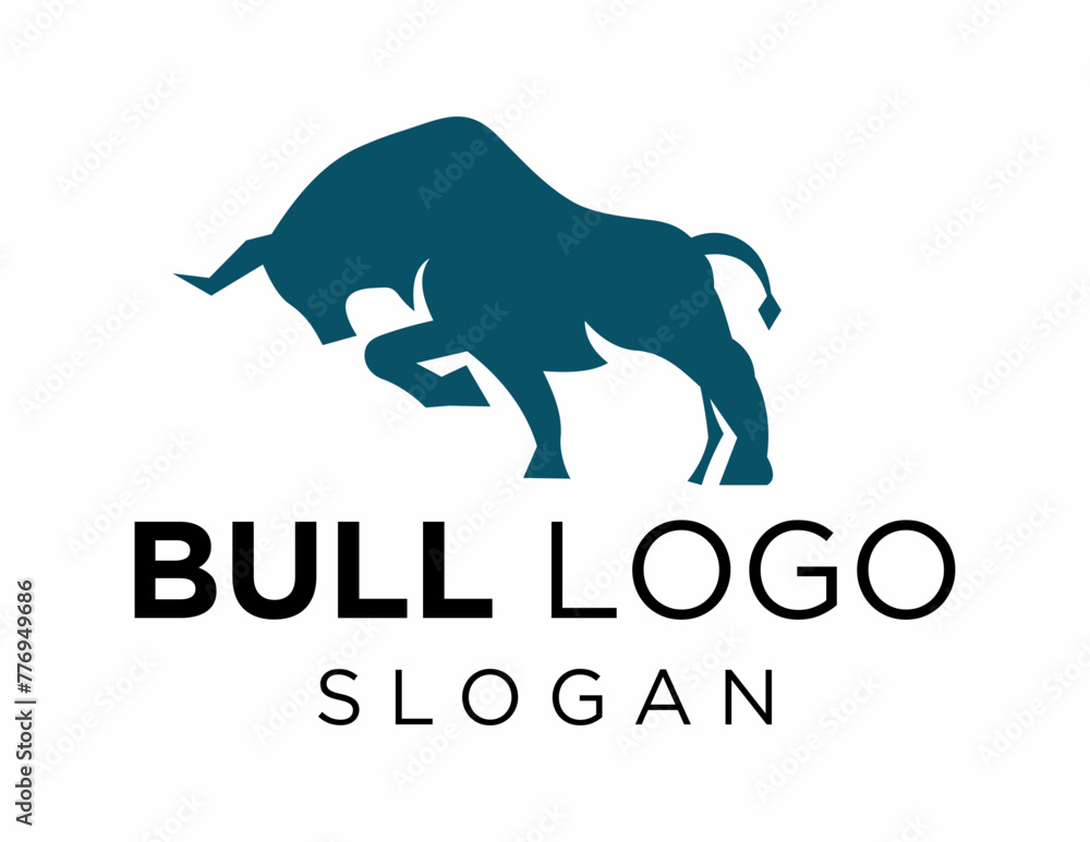 Poster logo design about bull on a white background. made using the coreldraw application.